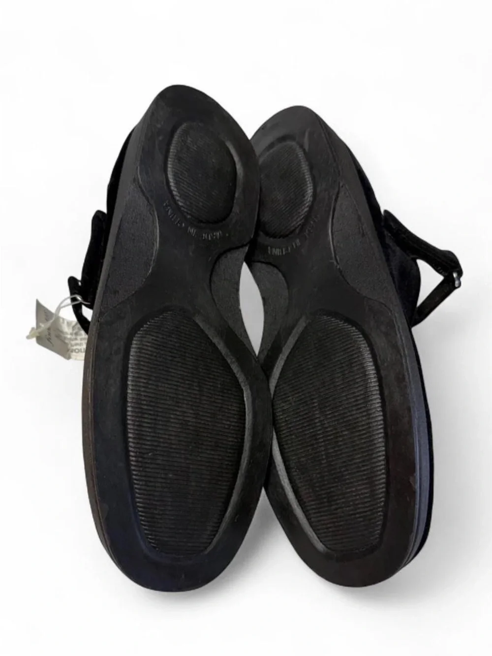 Expressions Vintage Y2K Black Suede Beaded Floral Mary Jane Shoes Girls 4 NWT